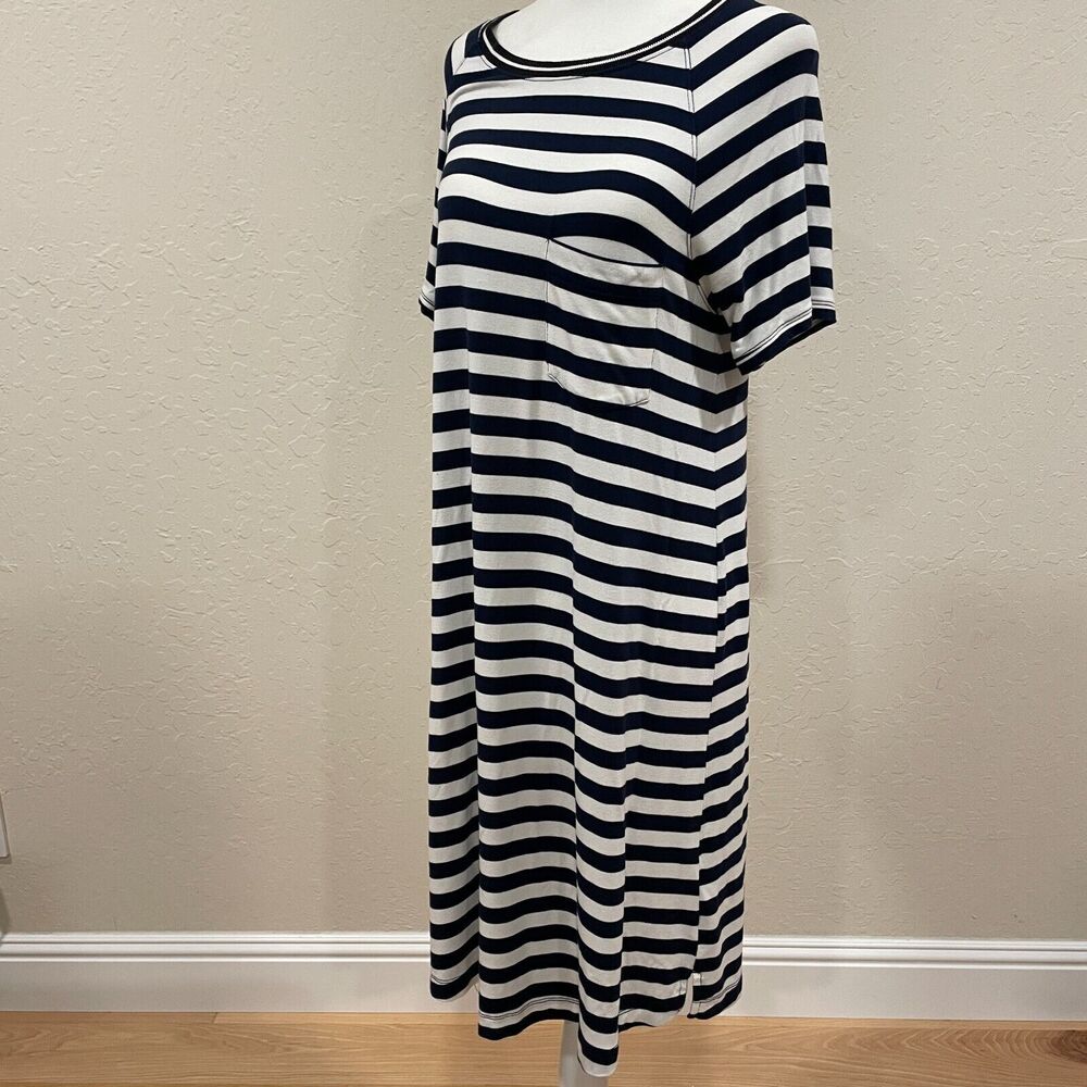 ~ Abercrombie & Fitch Womens Sleep Shirt Night Gown Blue Stretchy Short Sleeve